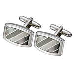 Mother of Pearl Inlaid Steel Cufflinks